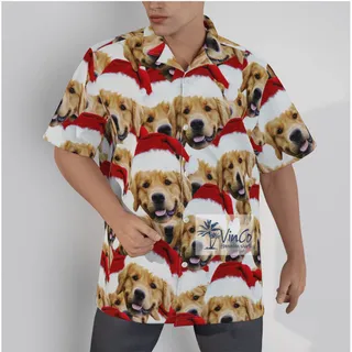 Custom Dog Faces Christmas Shirt Hawaiian Shirt