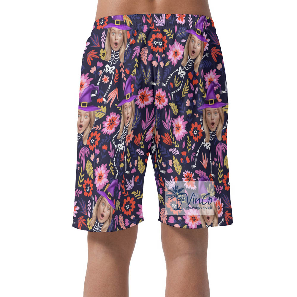 Custom Your Face Halloween Shorts For Men