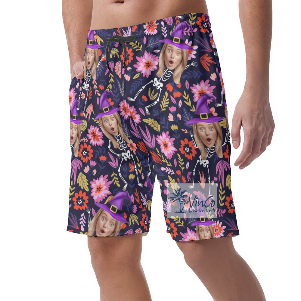 Custom Your Face Halloween Shorts For Men