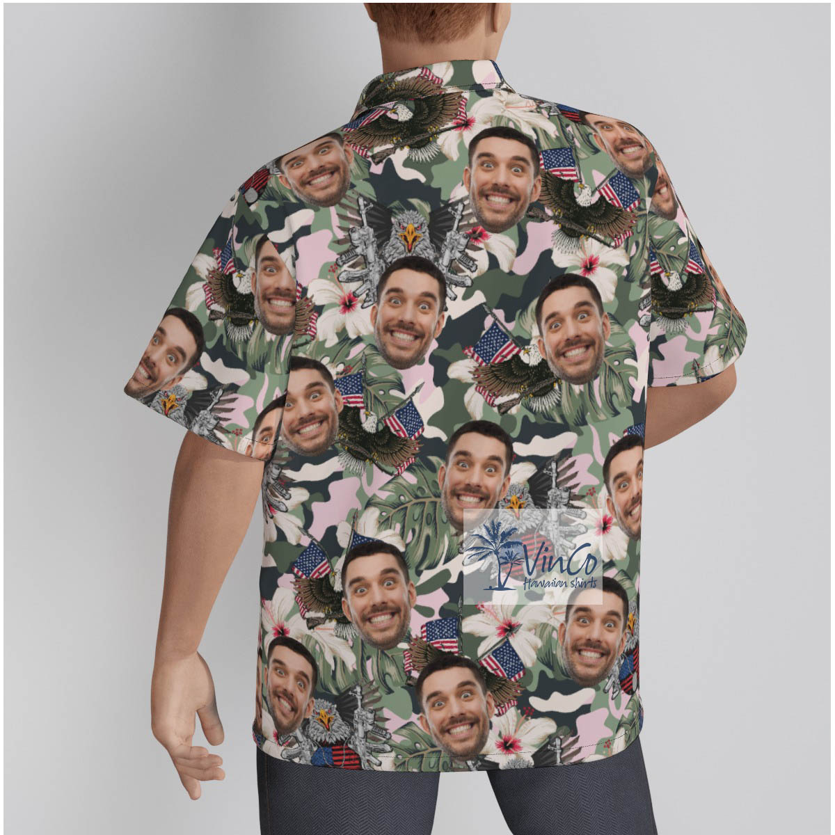 Custom Face American Eagle Tactical Hawaiian Shirt