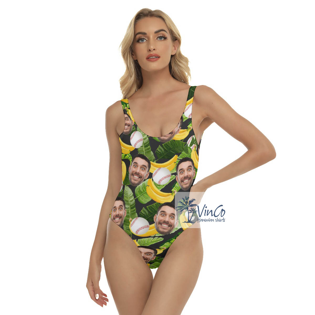 Custom Face Hawaiian Swimsuit For Baseball Fans - variant image 1