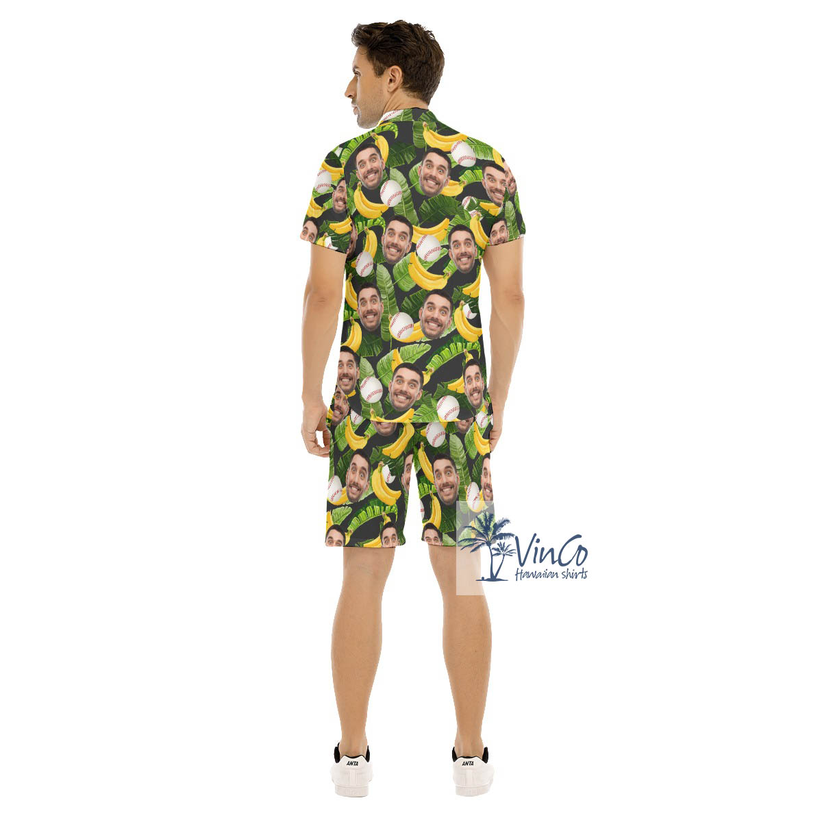 Custom Face Baseball Fans Hawaiian Shirt And Matching Shorts For Men
