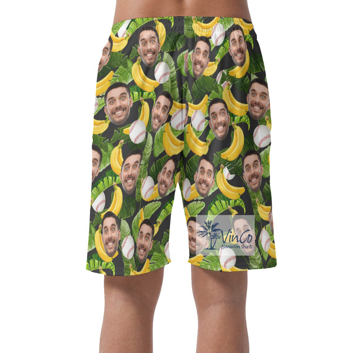 Custom Face Hawaiian Beach Shorts Tropical Banana Baseball
