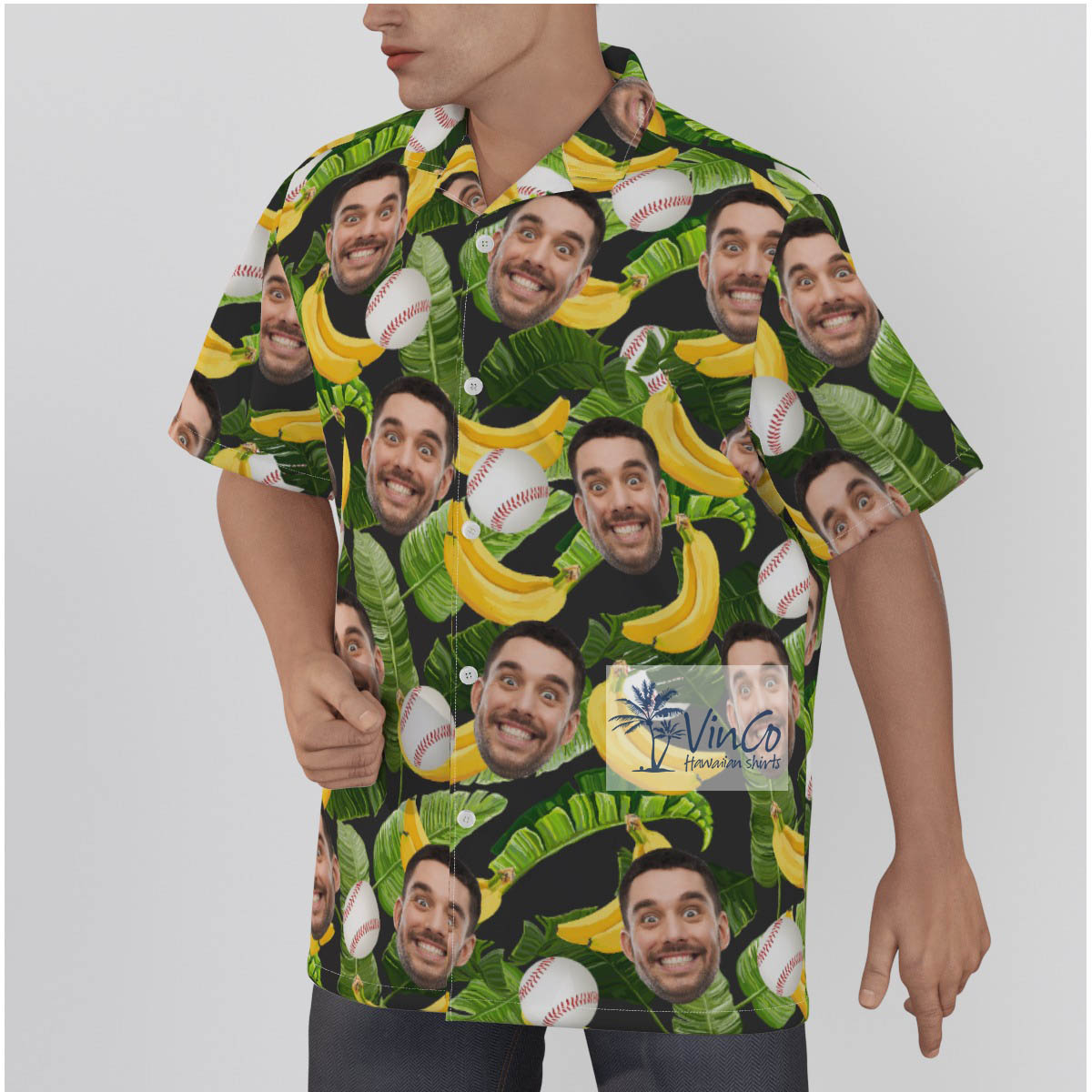 Funny Custom Baseball Tropical Hawaiian Shirt With Face