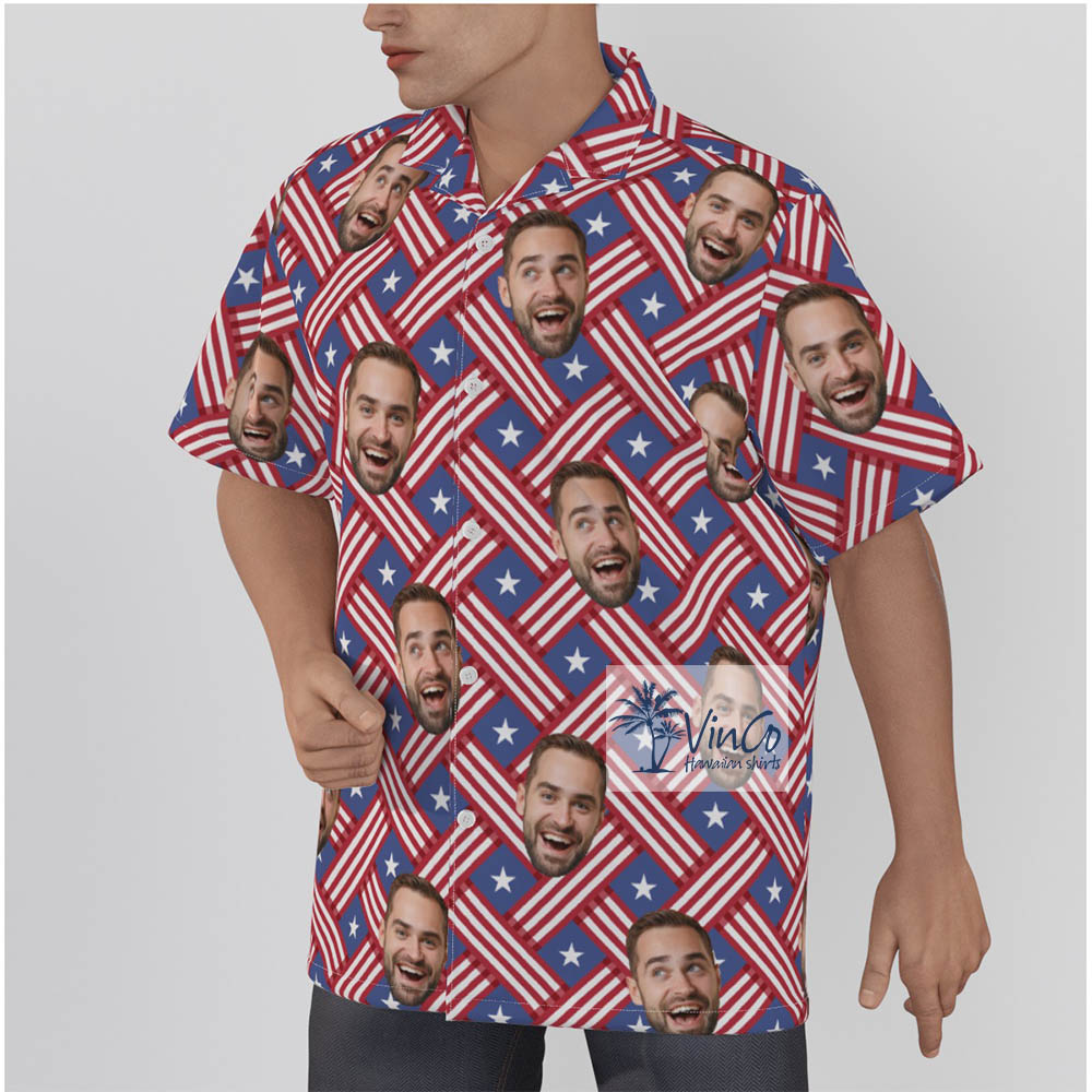 Custom 4th Of July American Hawaiian Shirt With Faces For Independence Day