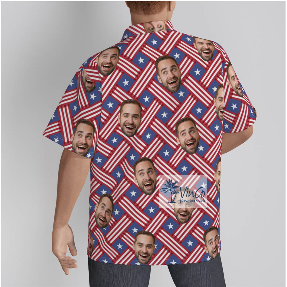Custom 4th Of July American Hawaiian Shirt With Faces For Independence Day