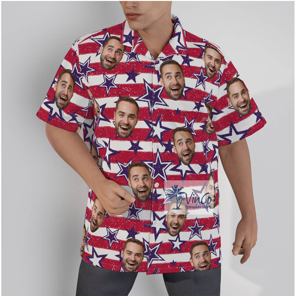 American Custom Multiple Faces Button Up Shirt For 4th Of July Celebration - variant image 1