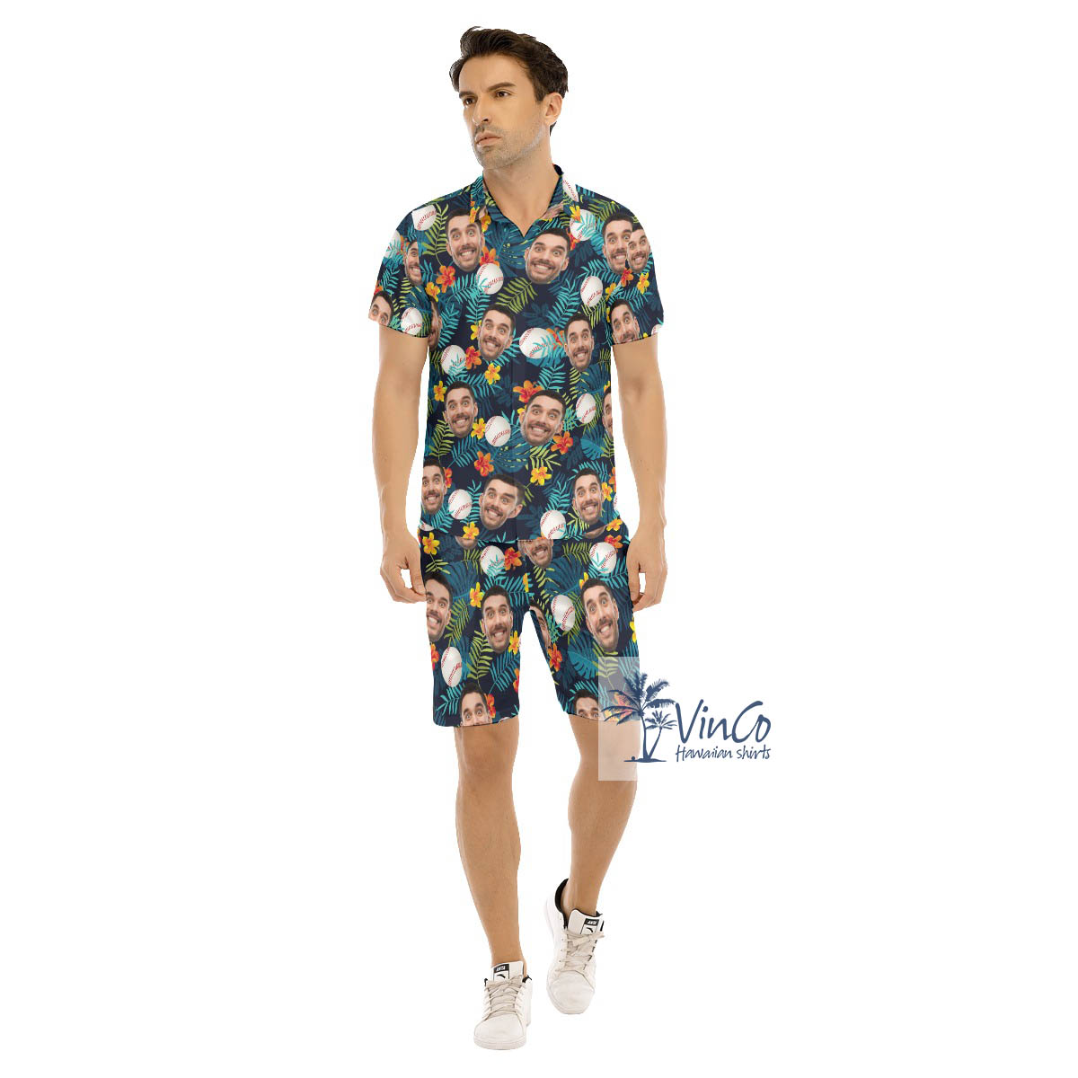 Tropical Baseball Custom Hawaiian Shirt And Shorts For Men - variant image 1