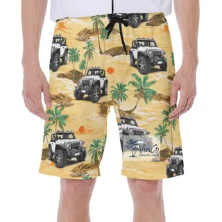 Customize Hawaiian Swim Trunks With Car Image