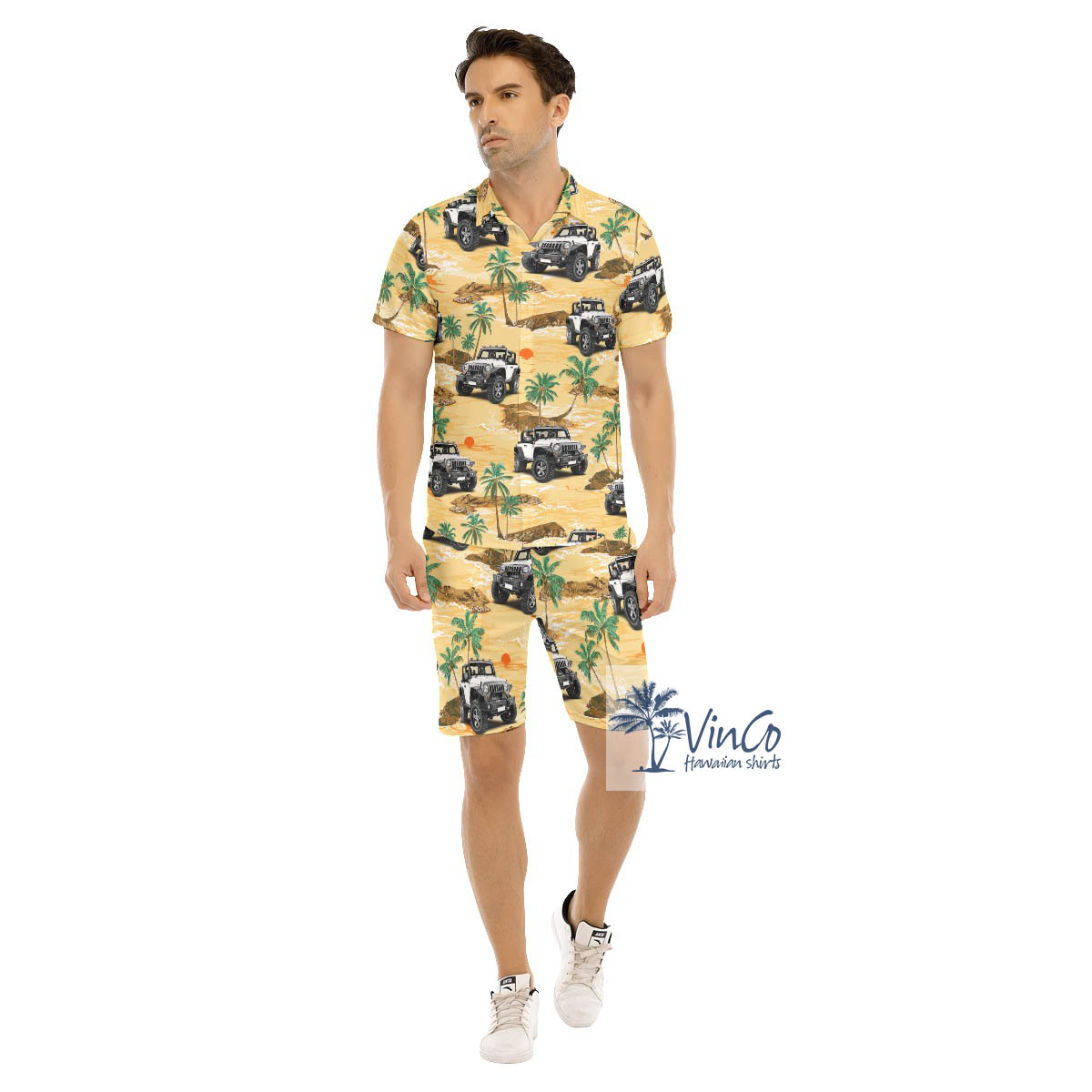 Set Custom Car Photo Hawaiian Shirt And Matching Shorts - variant image 1