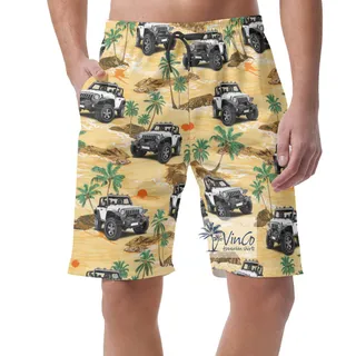 Custom Car Photo Hawaiian Beach Shorts For Men
