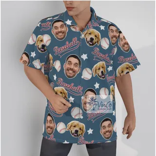 Custom Face Hawaiian Shirt For Baseball Lover