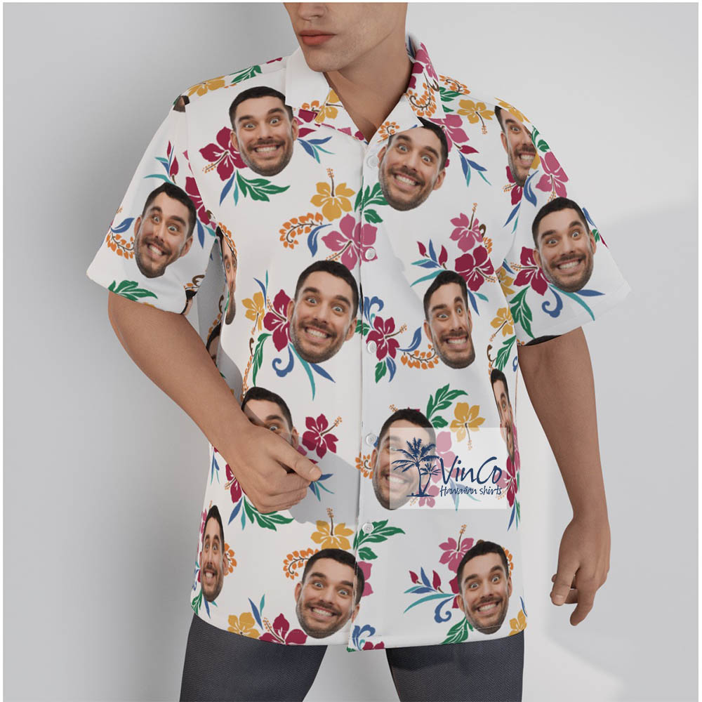 Floral Custom Face Hawaiian Outfits Aloha Shirt - variant image 1