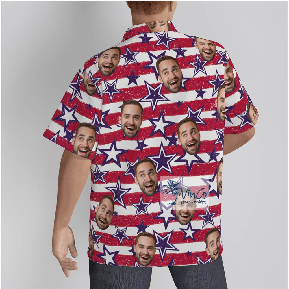 American Custom Multiple Faces Button Up Shirt For 4th Of July Celebration
