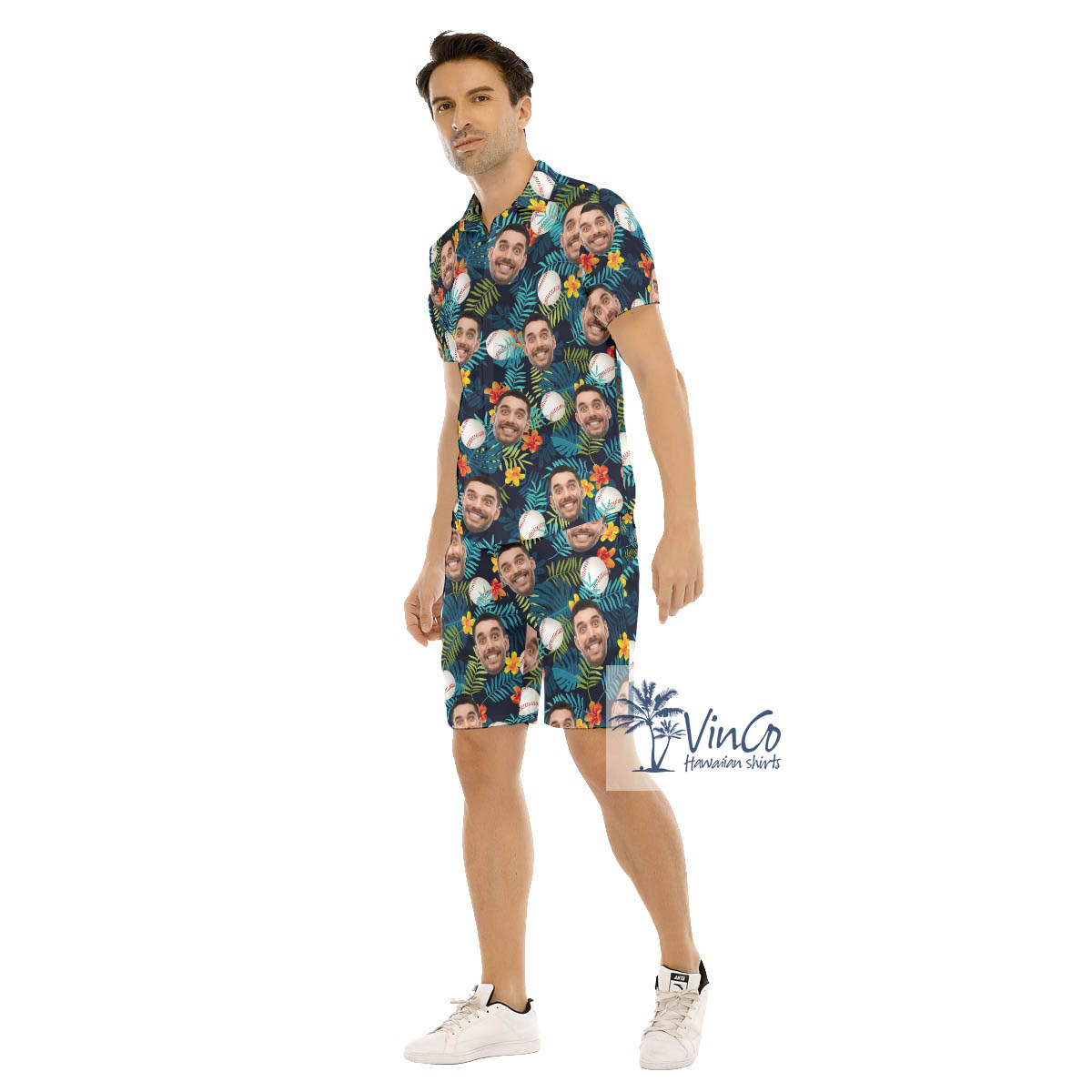 Tropical Baseball Custom Hawaiian Shirt And Shorts For Men