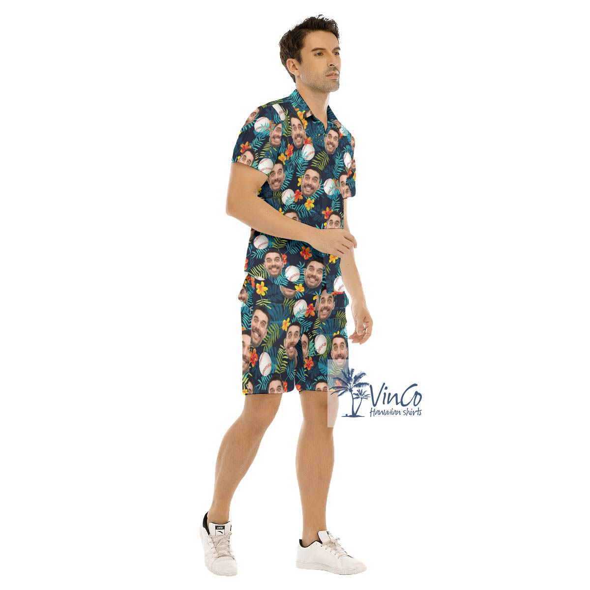 Tropical Baseball Custom Hawaiian Shirt And Shorts For Men