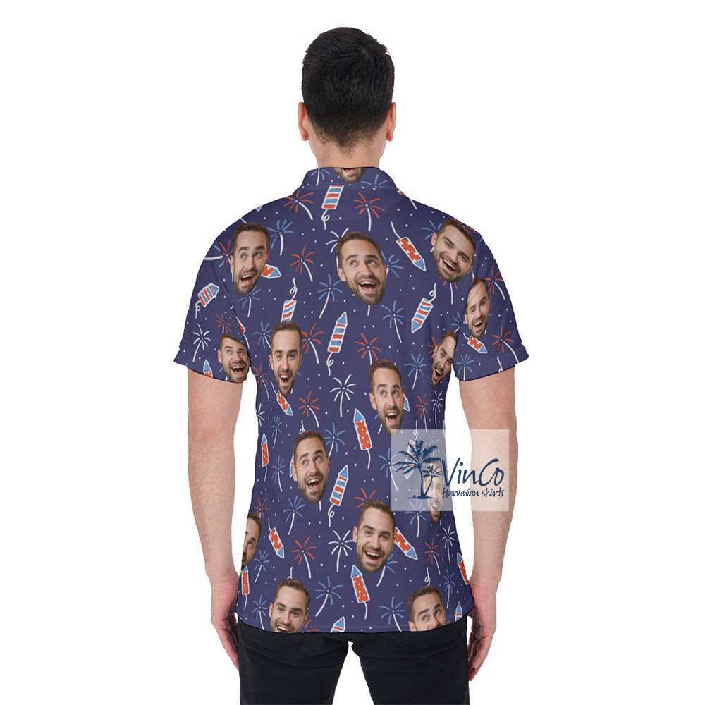 Personalized Faces 4th Of July Men's Hawaiian Shirt