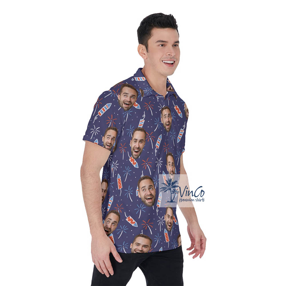 Personalized Faces 4th Of July Men's Hawaiian Shirt