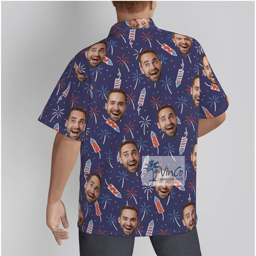 Custom Face 4th Of July Hawaiian Shirt For Independence Day Patriotic Theme