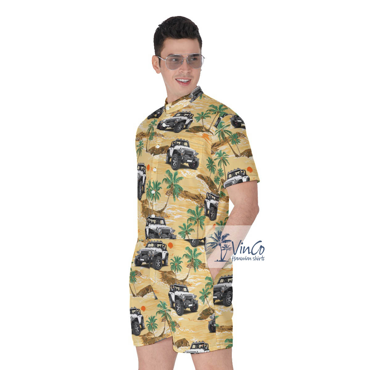 Funny Custom Car Tropical Hawaiian Romper