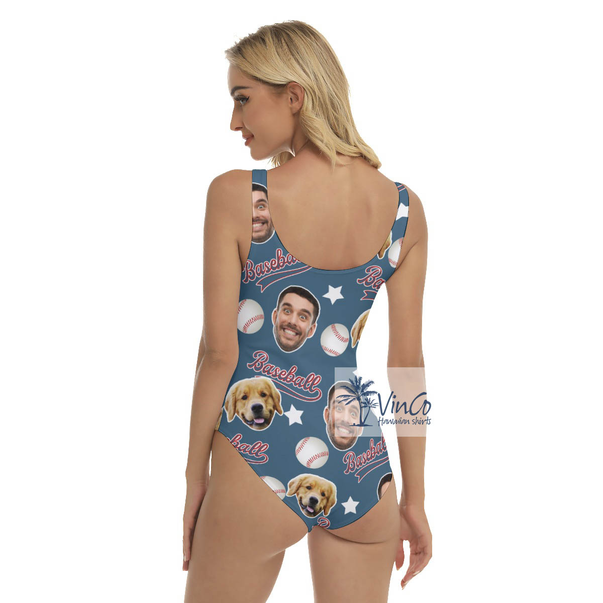 Baseball Hawaiian Swimsuit With Custom Face