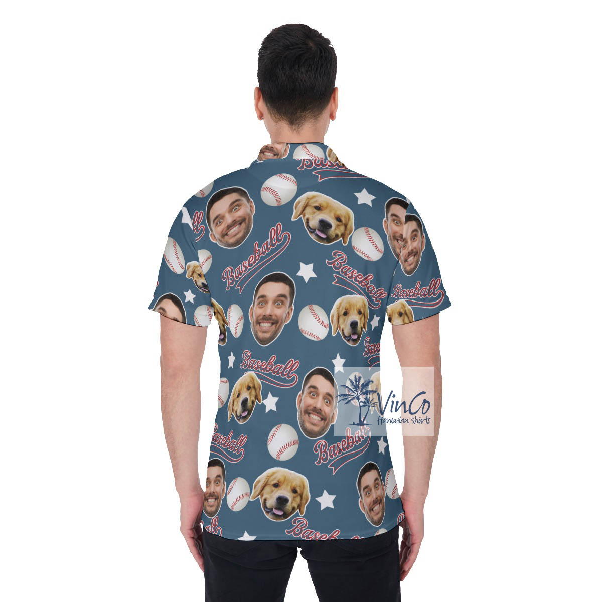 Custom Baseball Hawaiian Polo Shirt With Multiple Faces