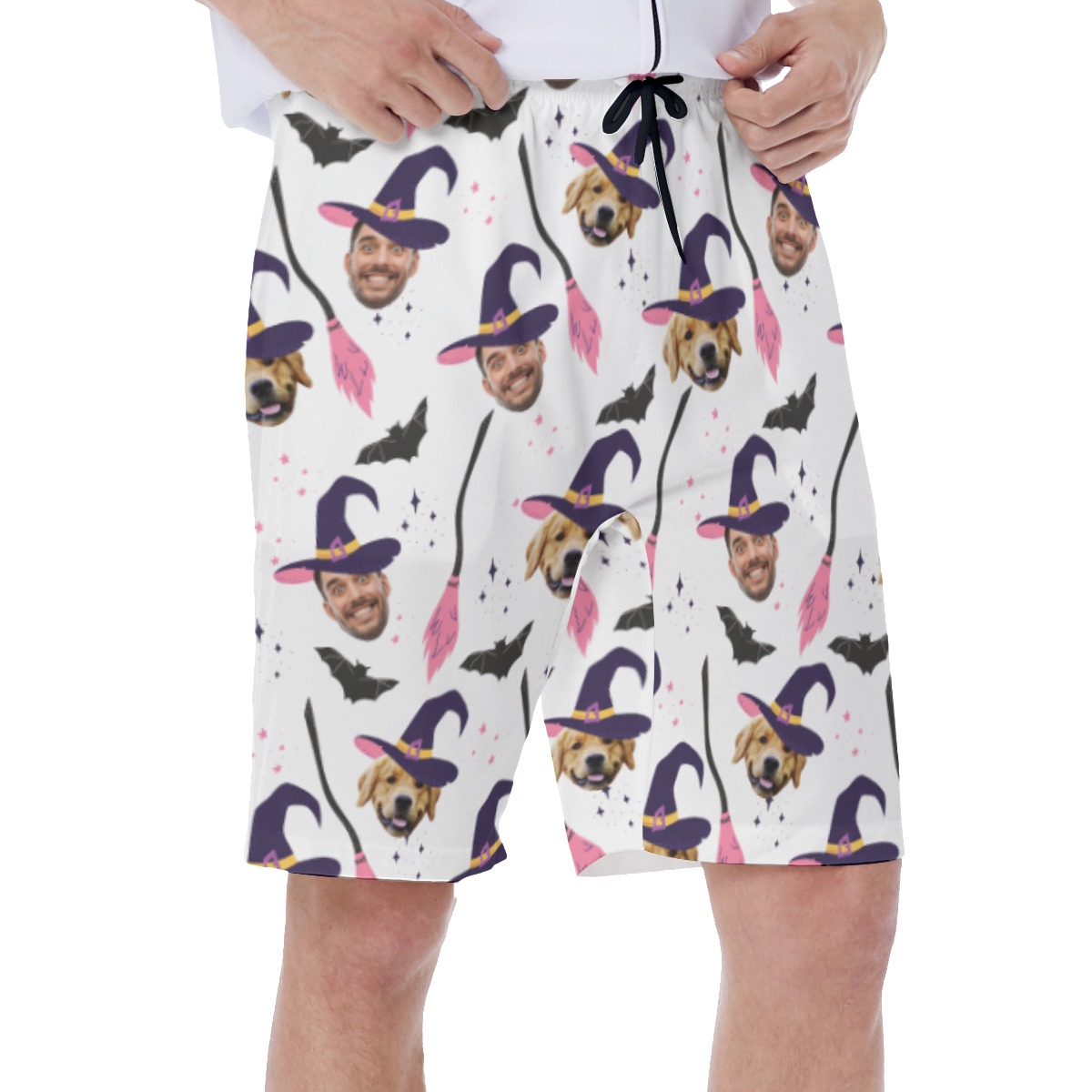 Custom Halloween Witches Men's Aloha Swim Trunks