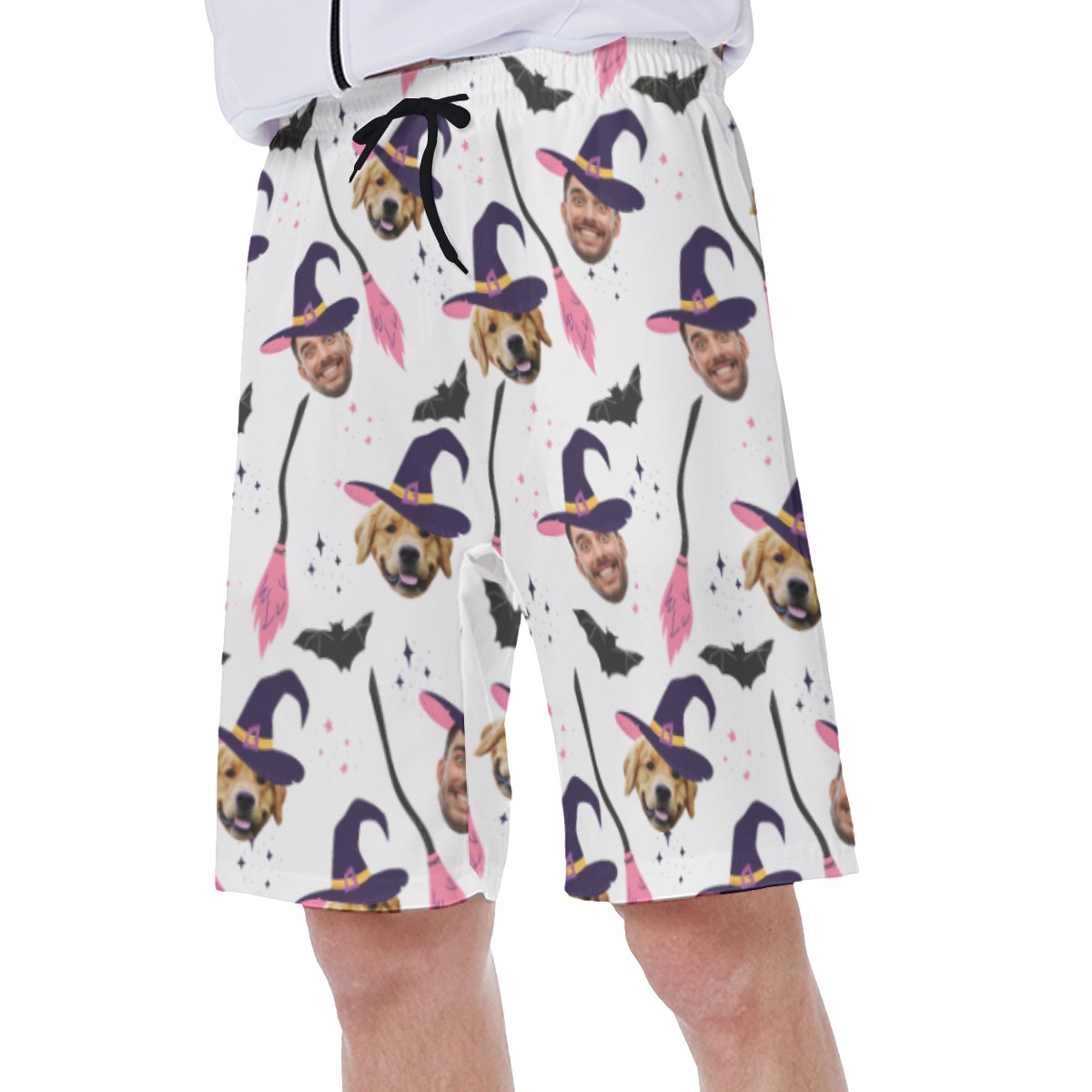 Custom Halloween Witches Men's Aloha Swim Trunks