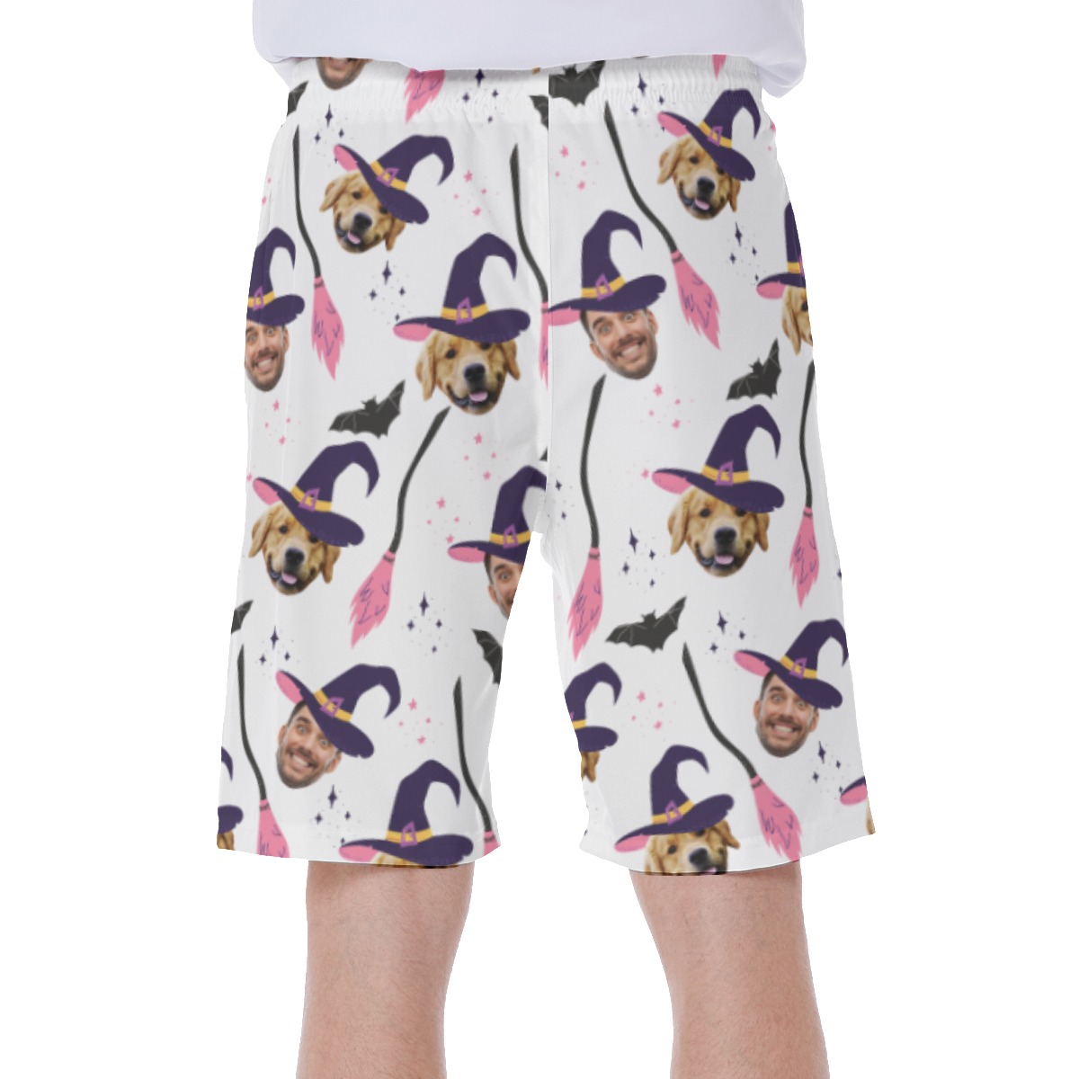 Custom Halloween Witches Men's Aloha Swim Trunks