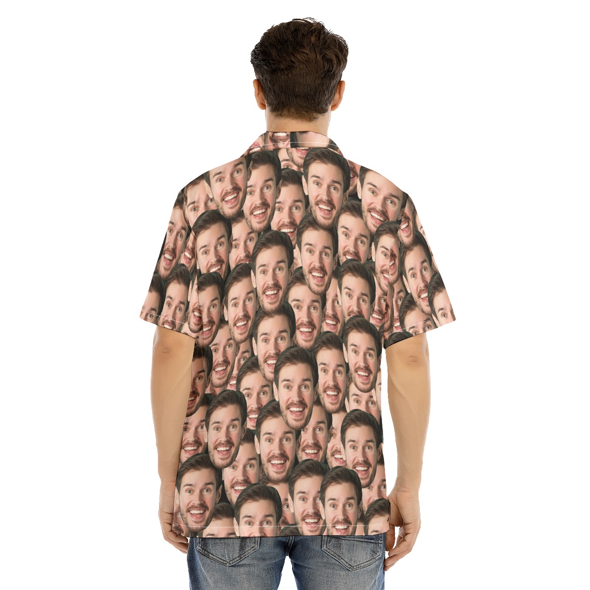 Custom Face All Over Print Button Up Shirt for Men