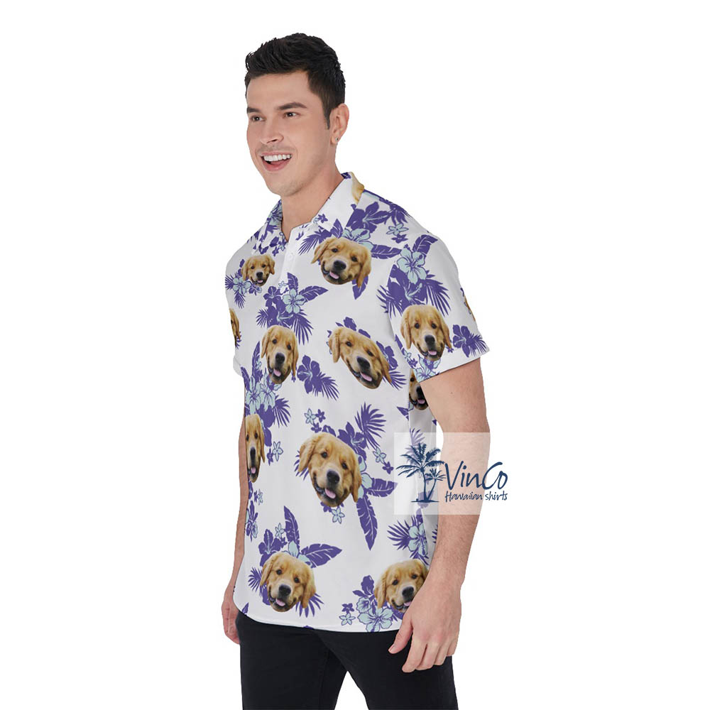 Pet Face Hawaiian Polo Shirt For Men