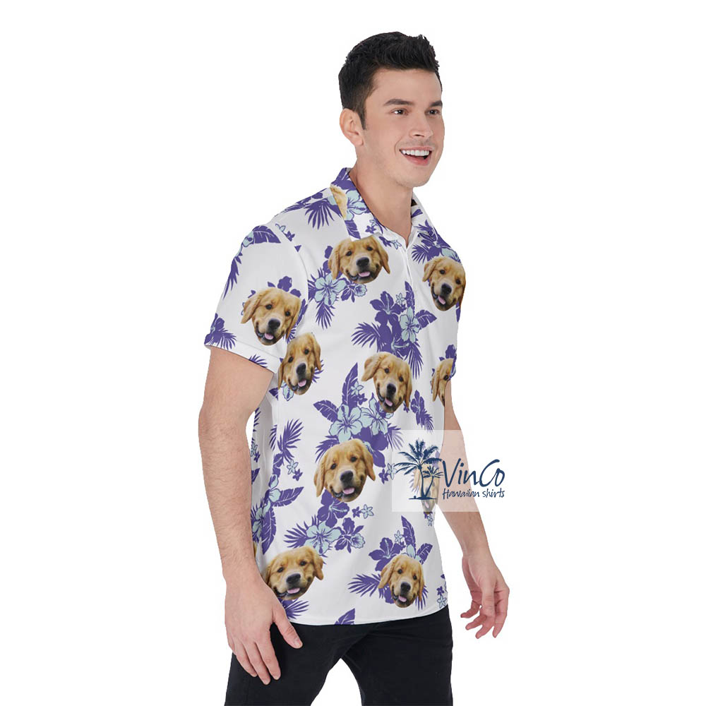Pet Face Hawaiian Polo Shirt For Men