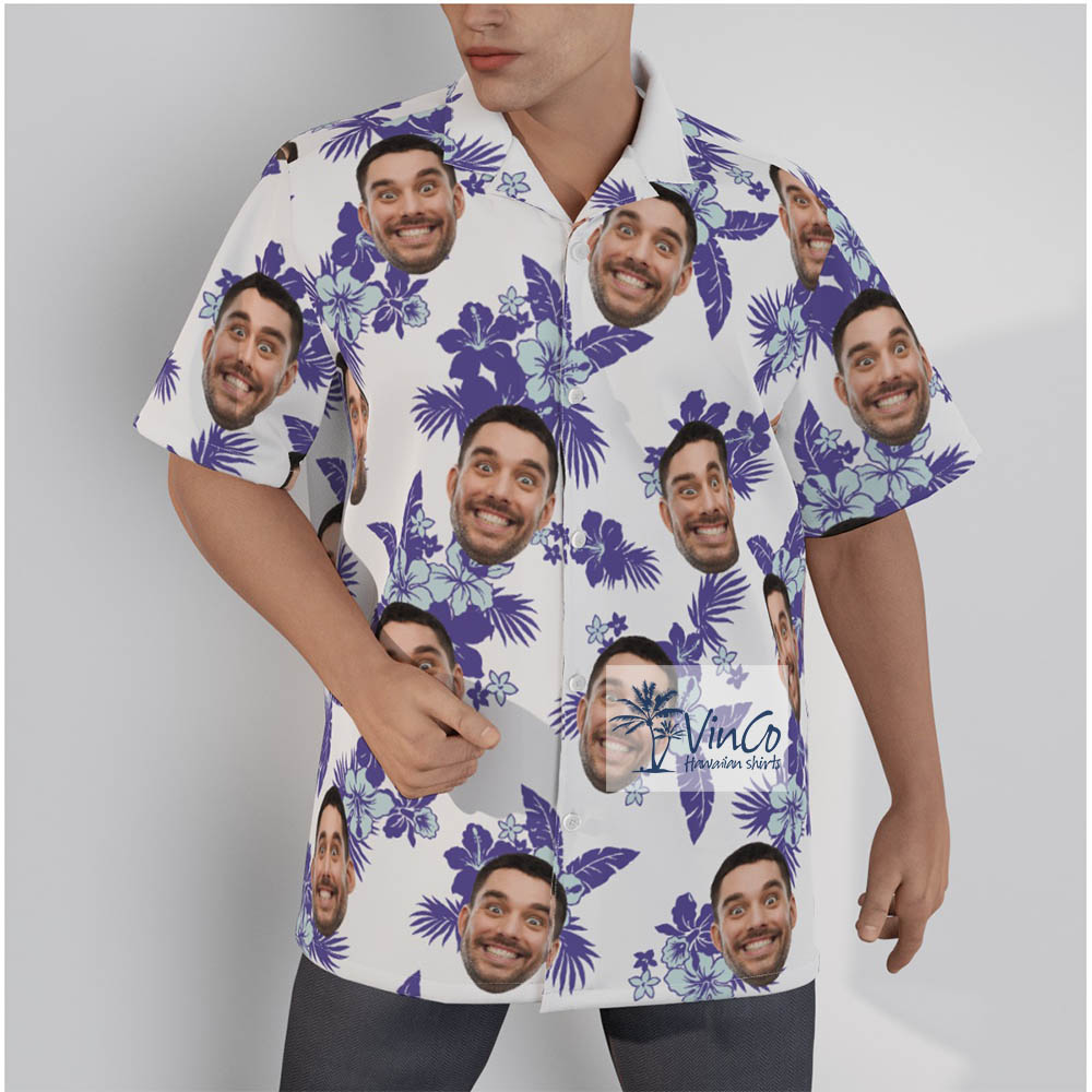 Flowers Custom Multiple Faces Hawaiian Shirt For Men - variant image 1