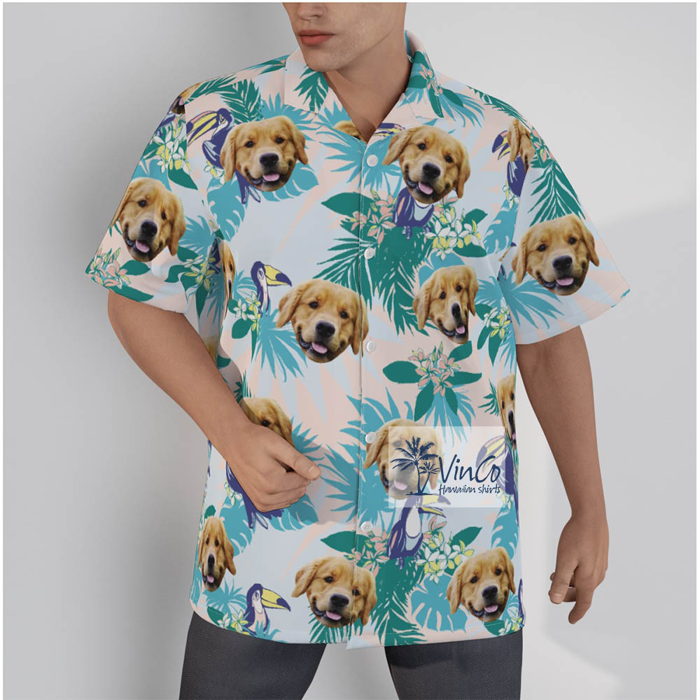 Tropical Parrots Pet Face Hawaiian Shirt - variant image 1