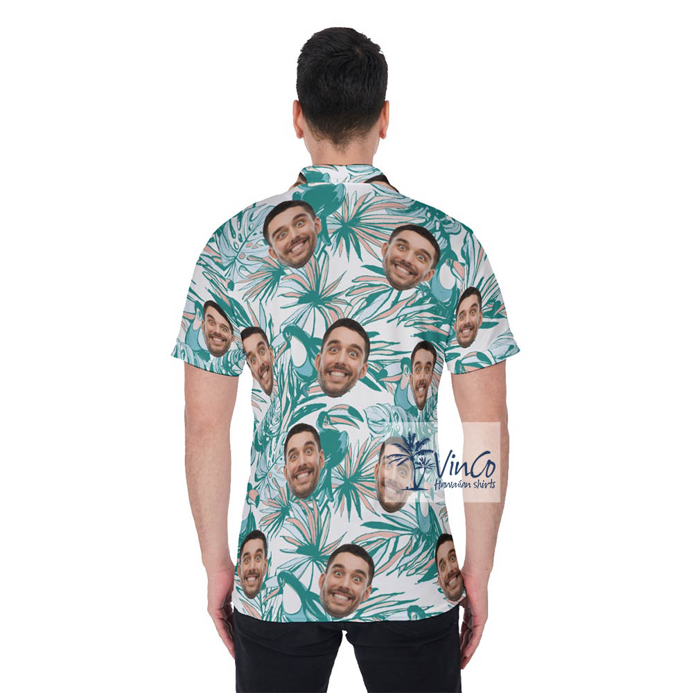 Personalized Faces Hawaiian Polo Shirt For Men