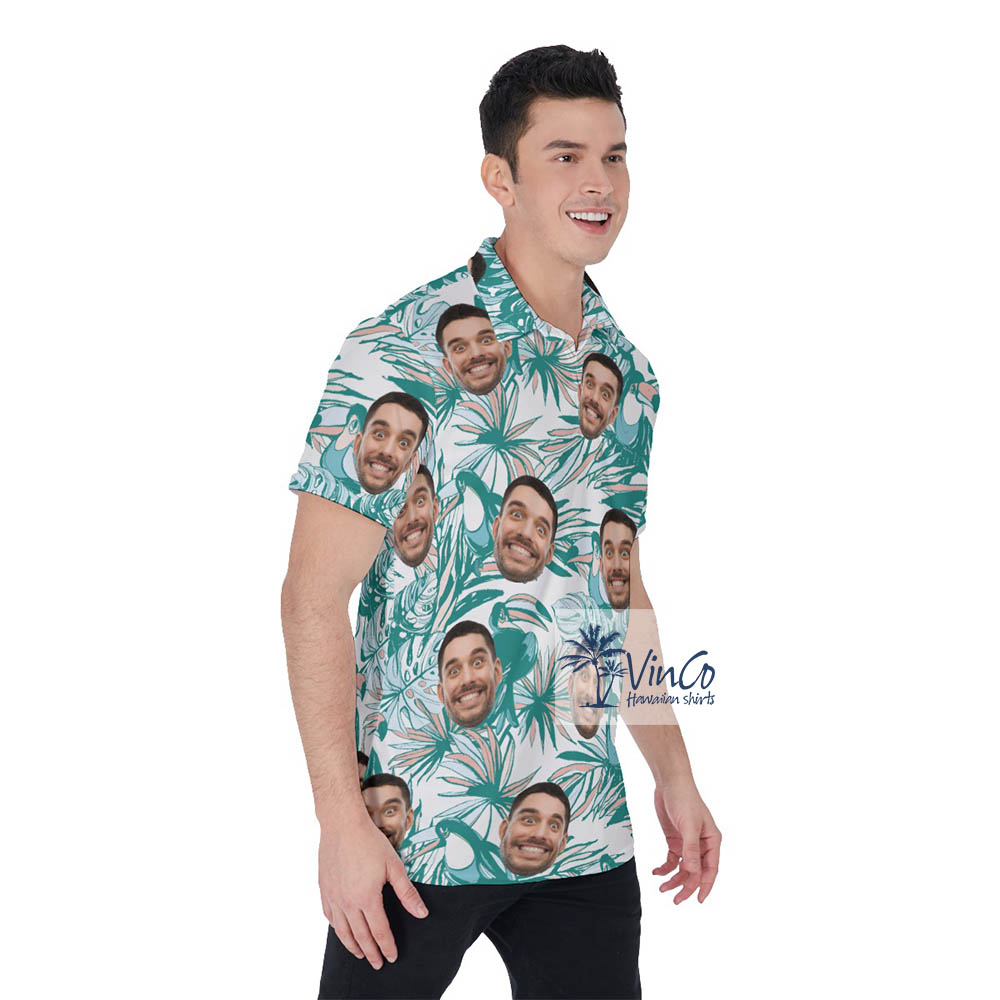 Personalized Faces Hawaiian Polo Shirt For Men