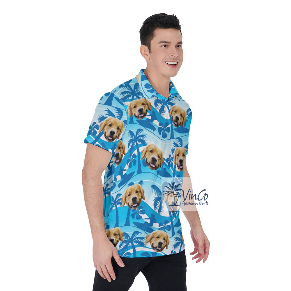 Floral Hawaiian Polo Shirt With Your Face