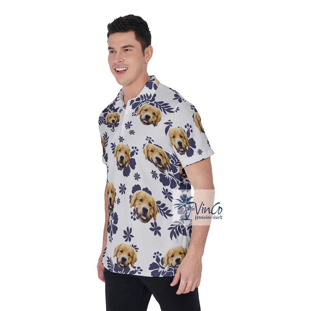 Cool Custom Hawaiian Polo Shirts With Face