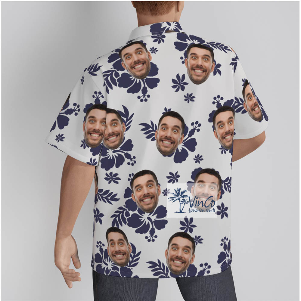Vintage Custom Multiple Faces Aloha Shirt For Men