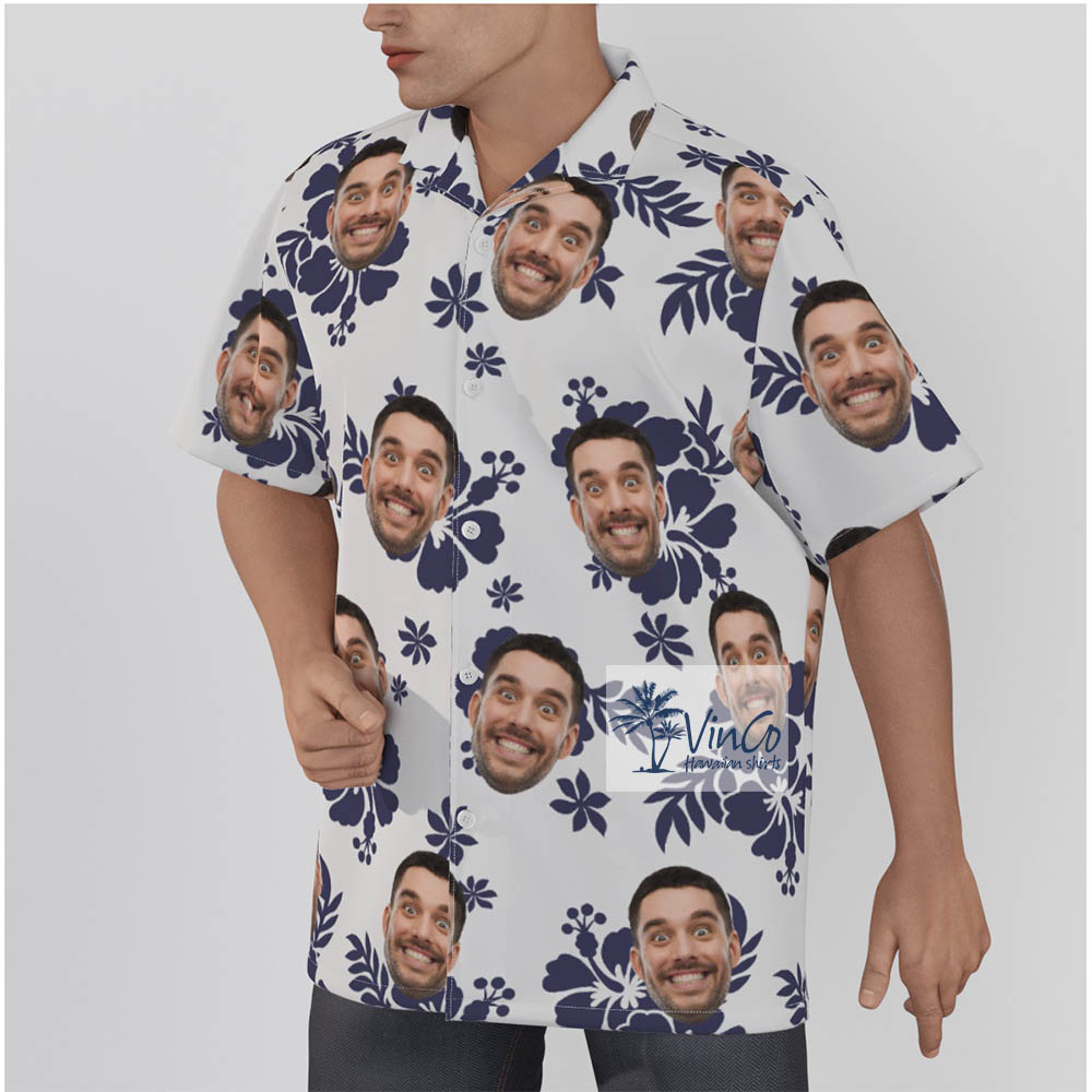 Vintage Custom Multiple Faces Aloha Shirt For Men