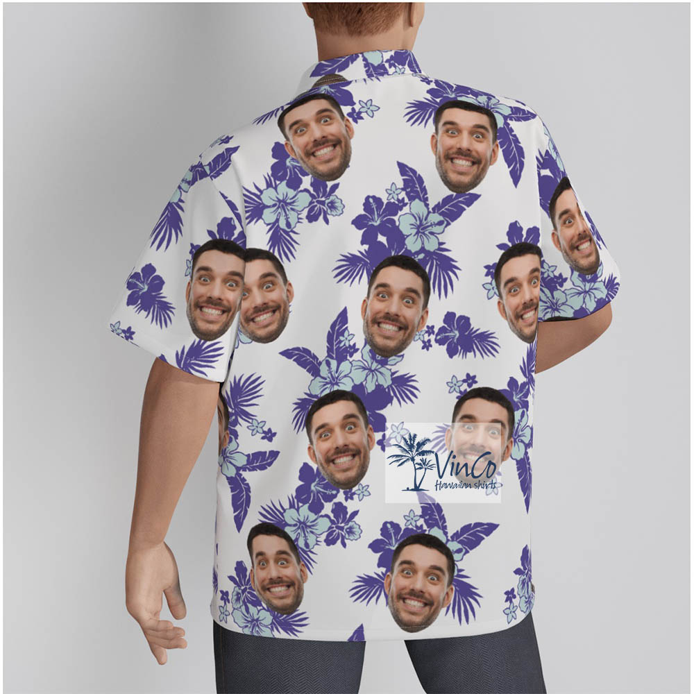 Flowers Custom Multiple Faces Hawaiian Shirt For Men