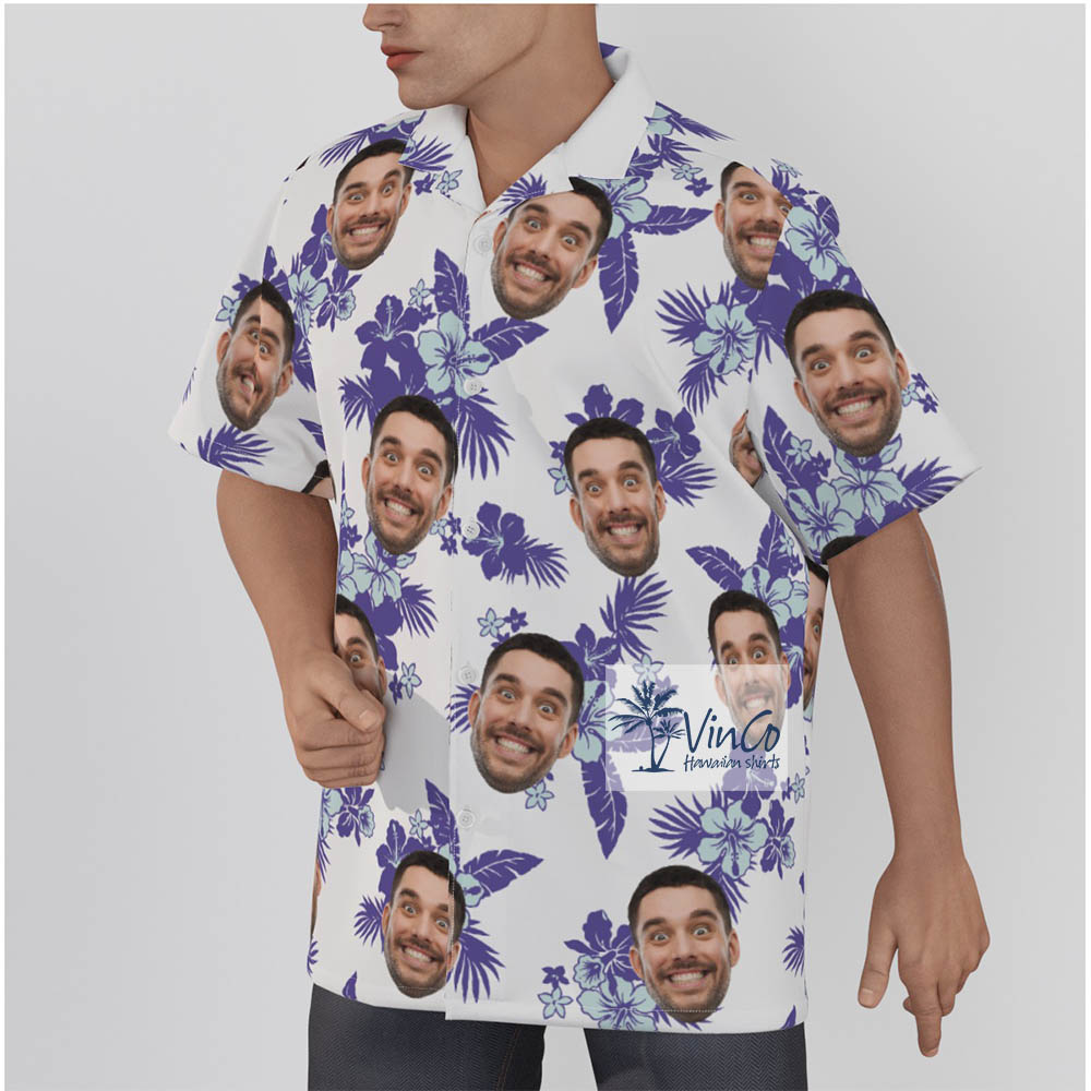 Flowers Custom Multiple Faces Hawaiian Shirt For Men