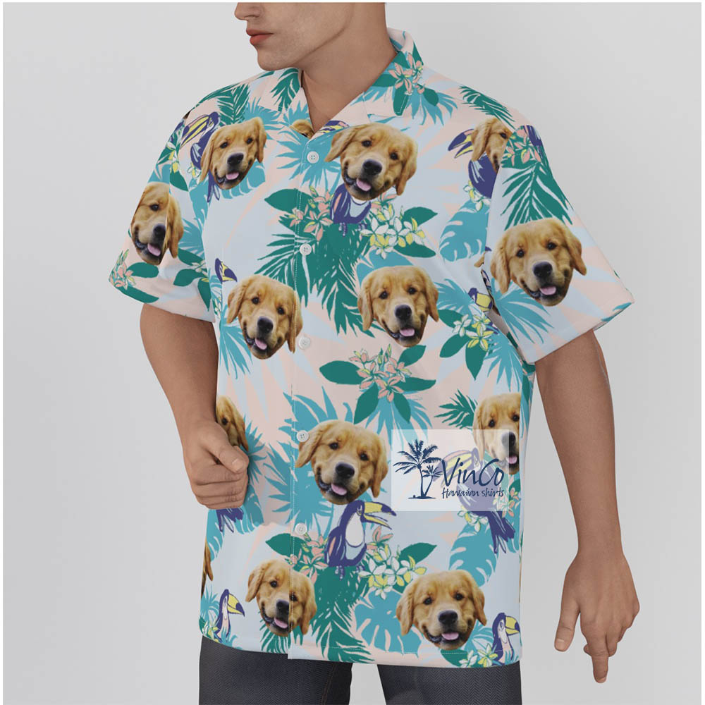 Tropical Parrots Pet Face Hawaiian Shirt