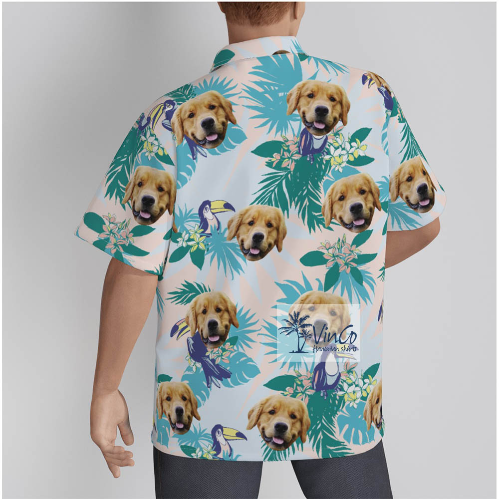 Tropical Parrots Pet Face Hawaiian Shirt