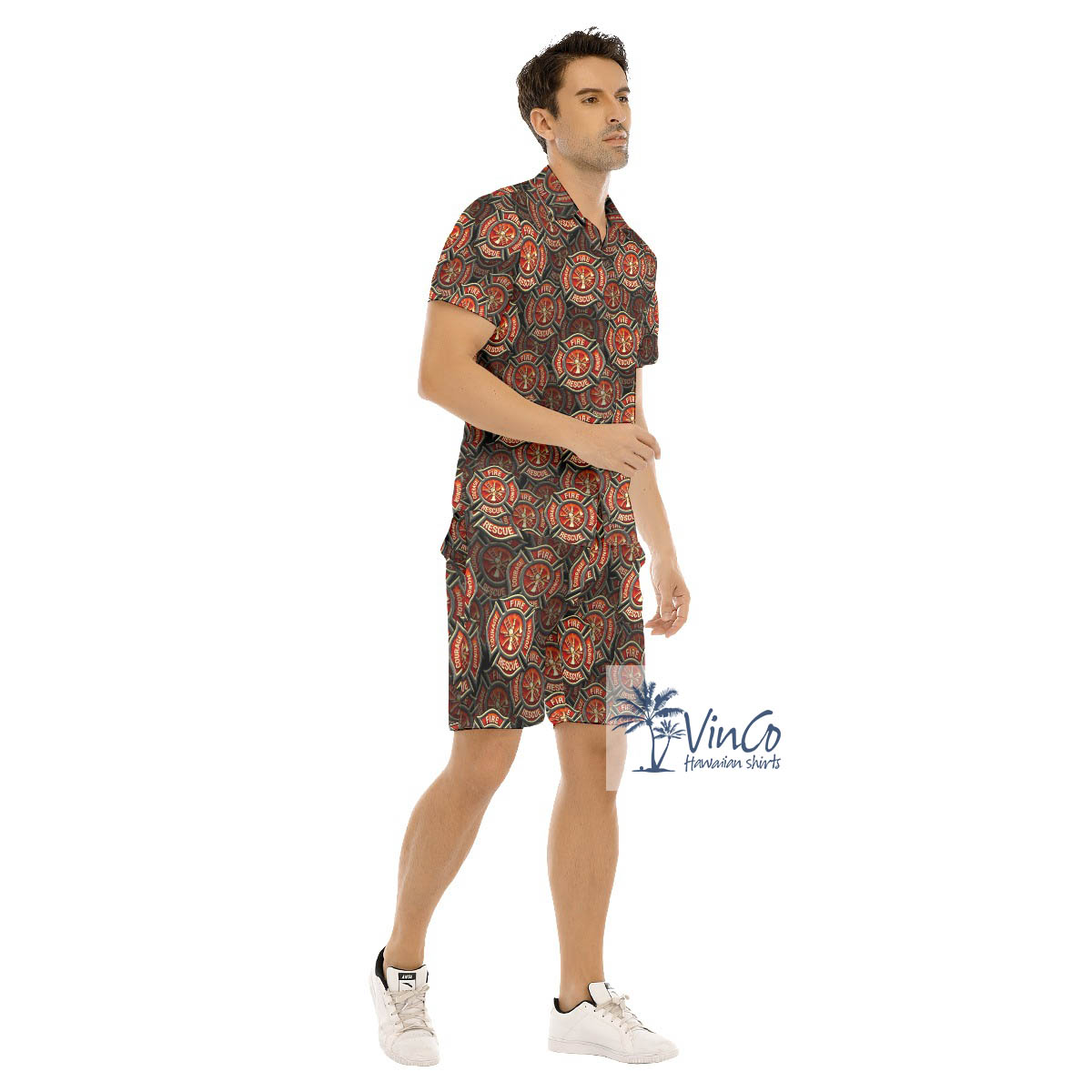 Set Firefighter Fire Honor Courage Hawaiian Shirt And Matching Shorts