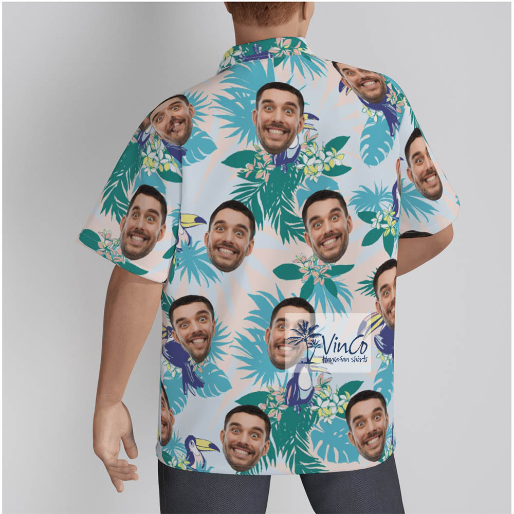 Tropical Parrots Custom Hawaiian Shirt Face