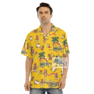Funny Tiki Guitar Tropical Islands Hawaiian Shirt