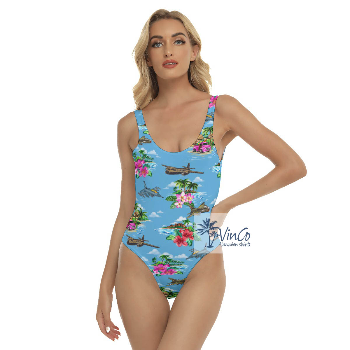 Fighter Planes Tropical Hawaiian Swimsuit For Women - variant image 1