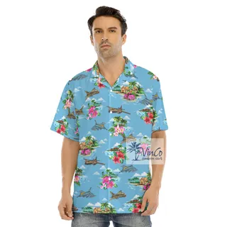 Tropical Islands Bomber Airplanes Hawaiian Shirt