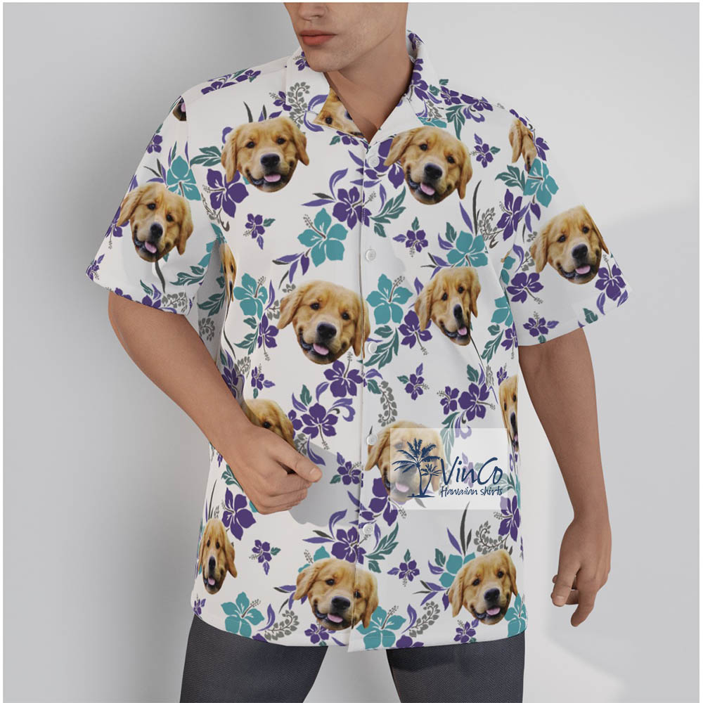 Personalized Pet Face Hawaiian Shirt - variant image 1